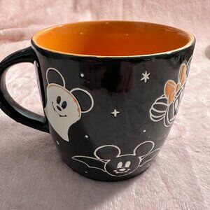 Disney Minnie and Mickey Mouse Halloween mug 12oz Black and Orange Pumpkin Ghost